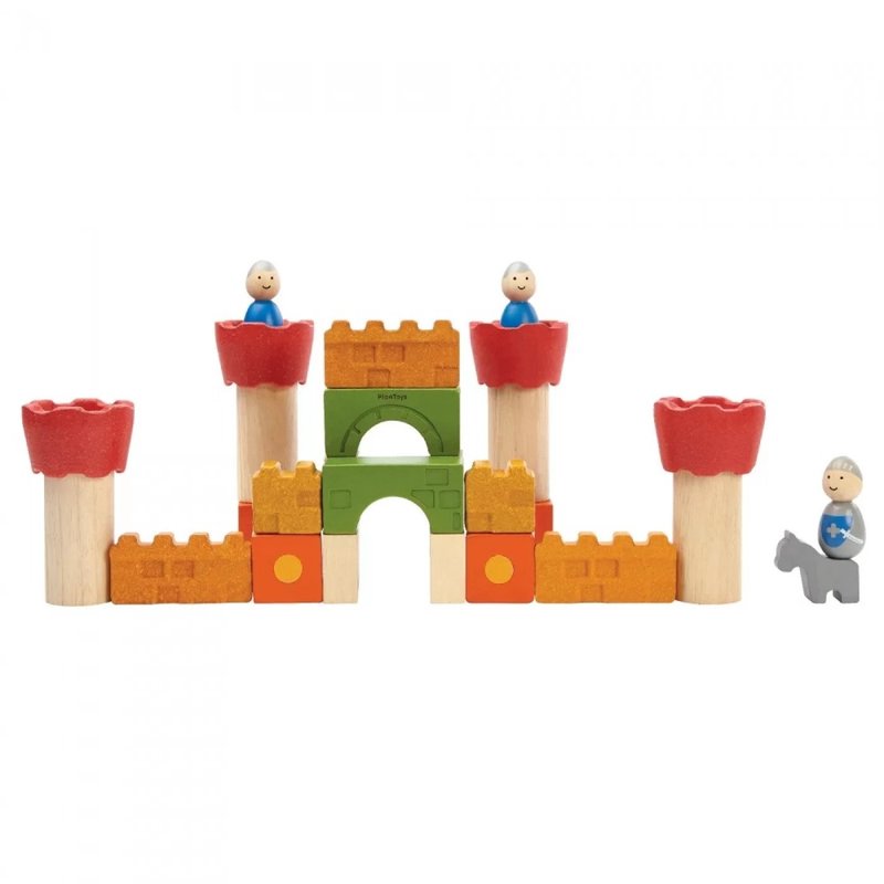 Set de blocuri de constructie din lemn - castel